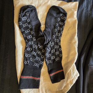 GG cotton socks with web medium size 42 black and white trim